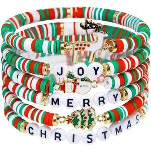 6-Pack Cute Xmas Bracelets for Women & Teen Girls – Perfect Party Gifts